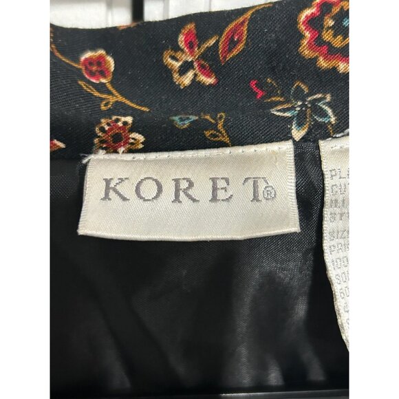 Vintage Koret Floral Patchwork Shirt Red Black Sz 18W Button Up Bohemian Artsy - Picture 6 of 11